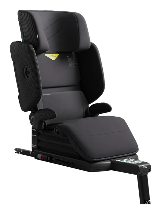 Axkid Up i sidovy med sidokrocksskydd, sits i högsta läge och stödben utfällt