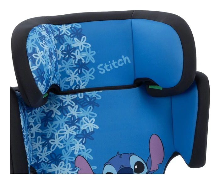 Bebeconfort Hera I-Fix nackstöd i närbild med vadderade sidovingar och gröna höjdjusteringsknappar