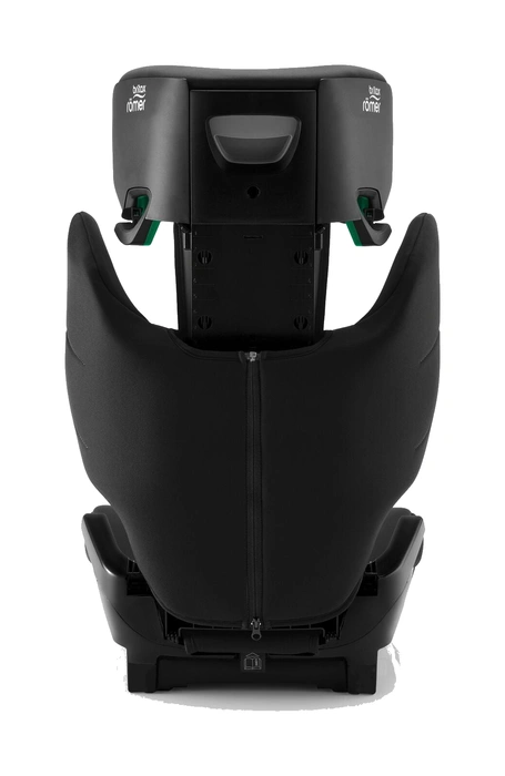 Britax Römer Adventure Plus bakvy med nackstöd uppfällt, visar höjdmarkeringar