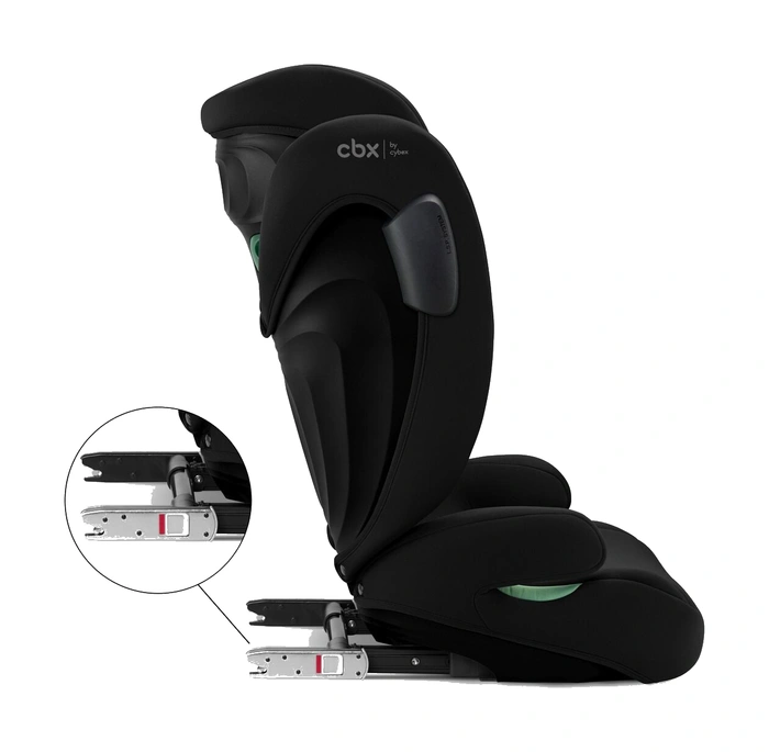 CBX Solution B3 i-Fix ISOFIX-detalj med närbild på metallkontakterna