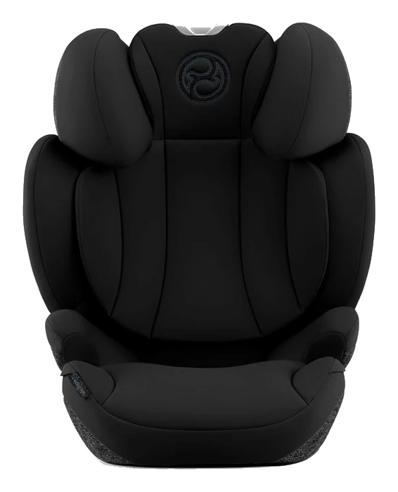 Cybex Solution T i-Fix framifrån med lågt nackstöd, visar bredd och stoppning