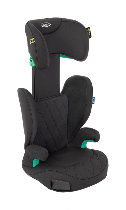 Graco Affix i-Size snett framifrån med ventilationsnät och vadderade armstöd