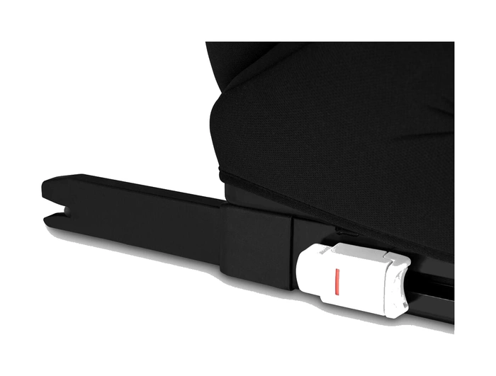 Närbild av ISOFIX-fästen på Lionelo HUGO i-Size med röd/vit frigöringsknapp