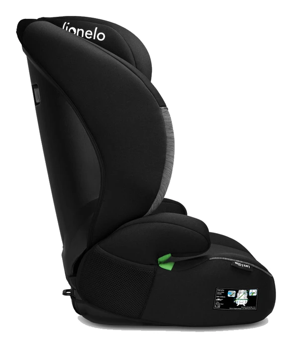 Lionelo LARS i-Size sidovy som visar sidoskydd och ryggstödets profil