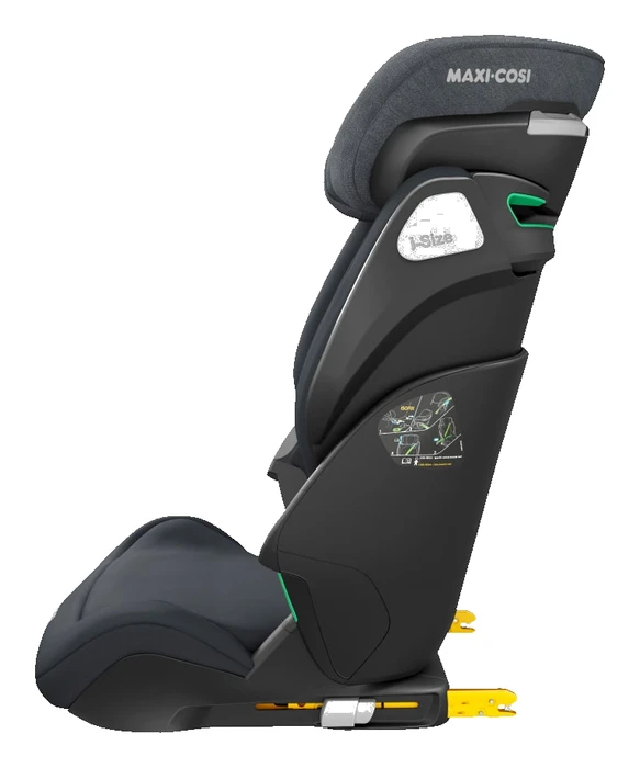 Maxi-Cosi Kore i sidoprofil med ISOFIX utfällt, visar stolens kompakta form