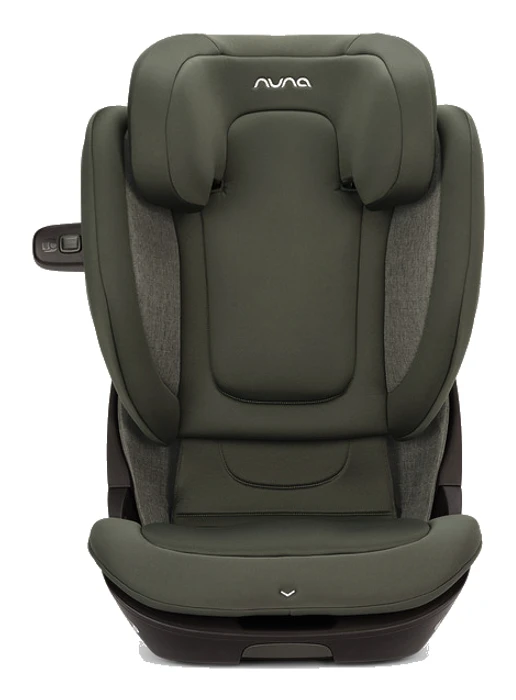 Nuna Aace LX framifrån med nackstöd i högsta läge och SIP-pod monterad