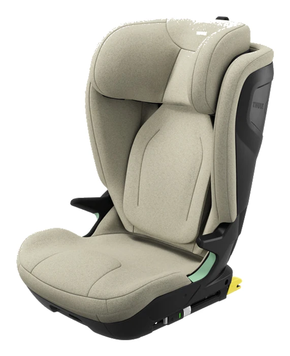 Thule Palm bältesstol i Soft Beige, trekvarts-vy framifrån mot vit bakgrund